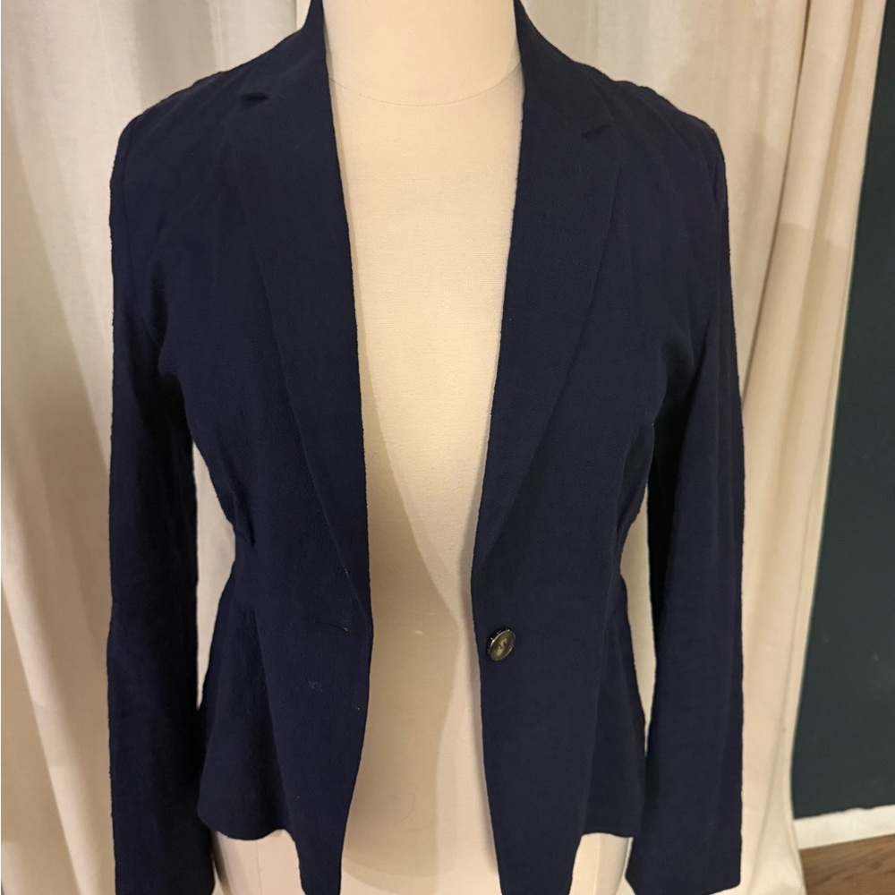 Diane Von Furstenberg Navy Single-Button Blazer
